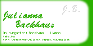 julianna backhaus business card